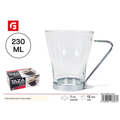 Breakfast mug with handle 230ml - Glass cups