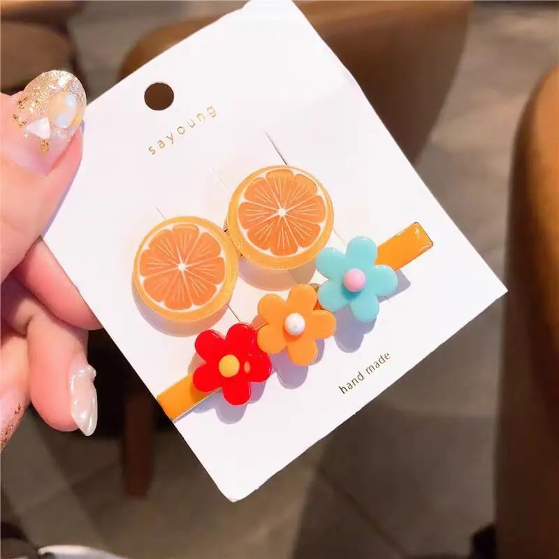 Cute Baby Cartoon Hairpin Handmade Children Hair Accessories Korean Princess Headdress Girls Side Hair Clips for Kids