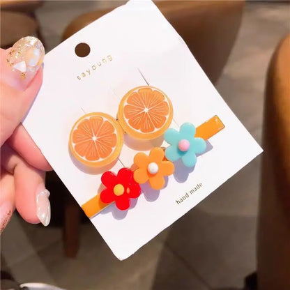 Cute Baby Cartoon Hairpin Handmade Children Hair Accessories Korean Princess Headdress Girls Side Hair Clips for Kids