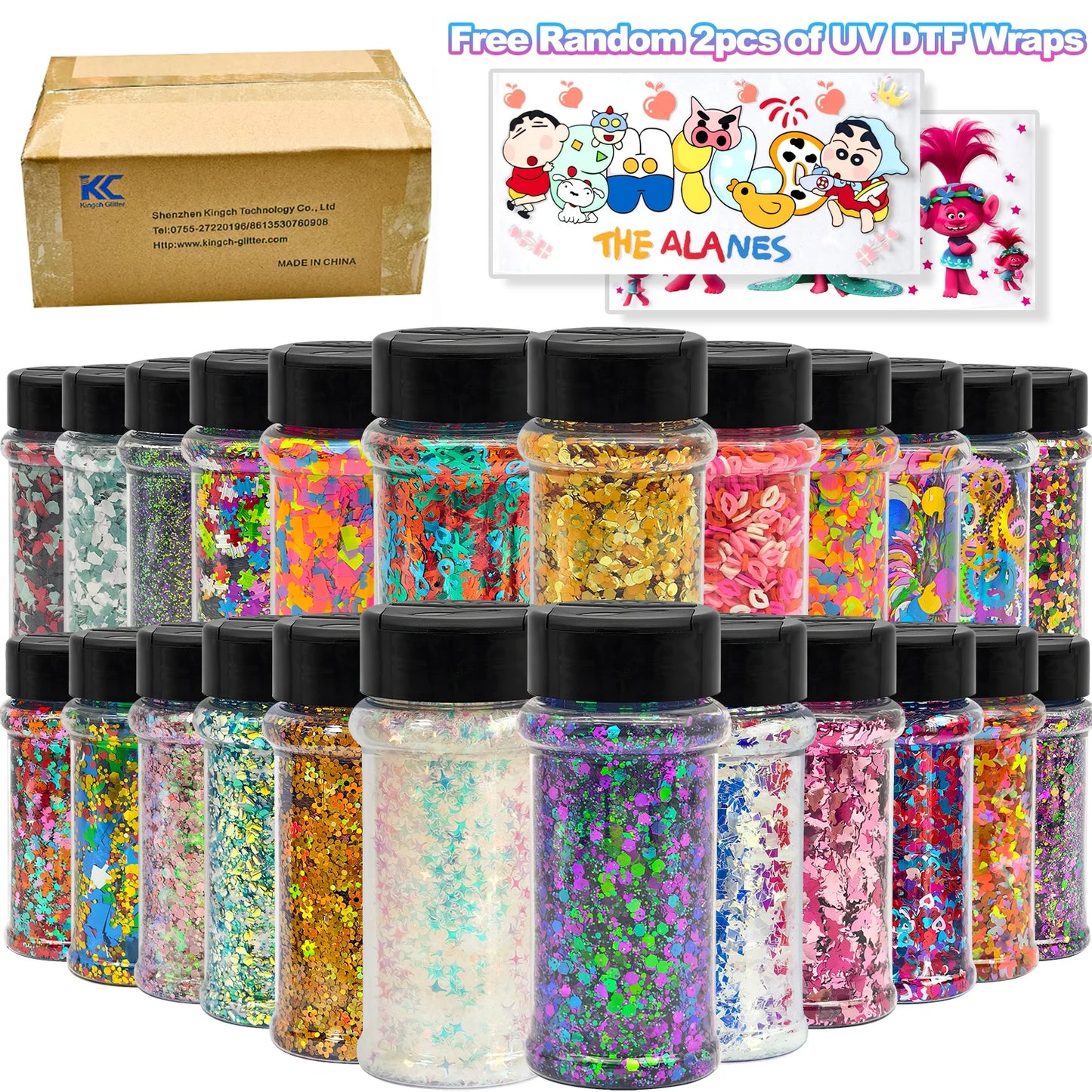 US Warehouse Eco-Friendly High Sparkly Spring Mix Glitter Set 12 Colors 2oz  Free Shipping for DIY Resin Crafts