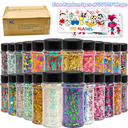 Free Shipping 2oz Shaker Bottle Jars Christmas Chunky Mix Glitter for Snow Globe Tumbler Cups