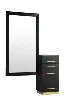 Gold Salon Mirror for Barber Shop Wood Beauty Salon Mirrors Beauty Salon Furniture Mirror with Cabinet Ready to Ship