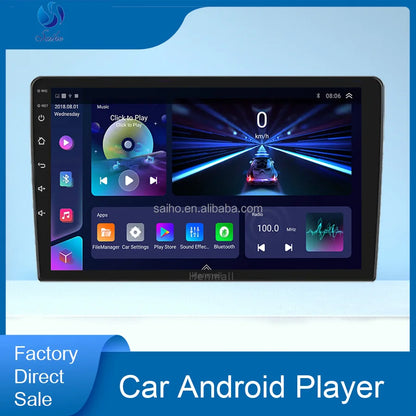 1DIN Android Car Radio with Built-in Wireless CarPlay GPS Navigation 7" Touch Screen MP5 Player for Player