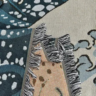 Ready to Ship Amyhouse Vintage Tapestry Aztec Woven Jacquard Japan Wave Blanket Tapestry