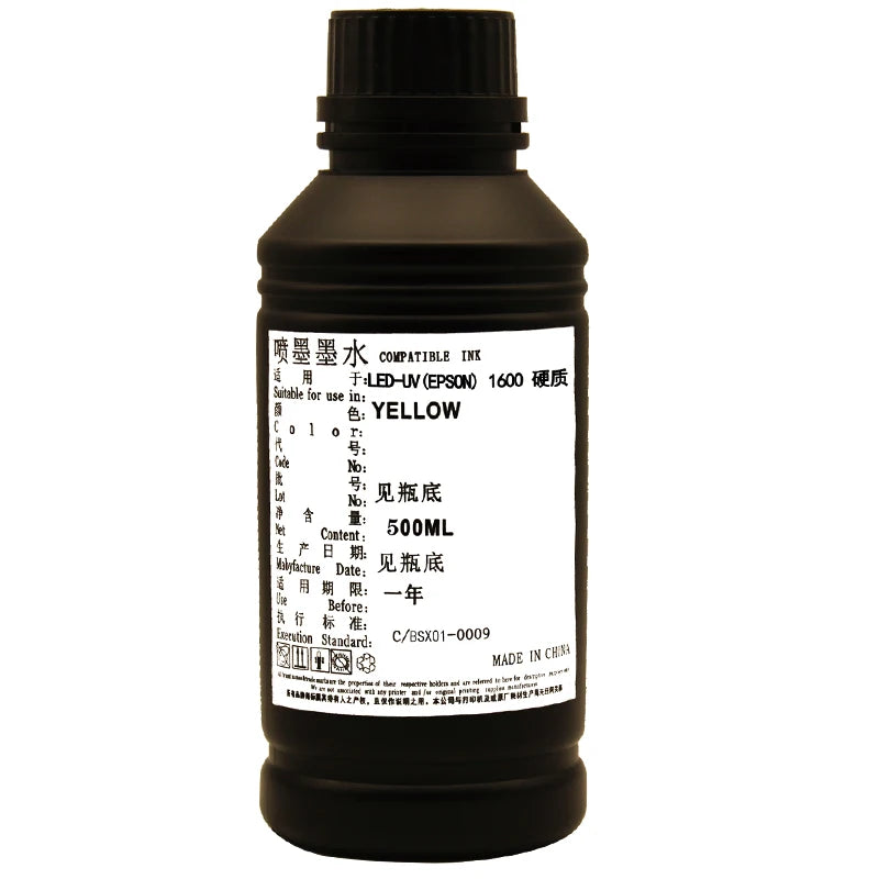 Wholesale UV Ink for Eps I1600 U1 Printhead Uv Flatbed Printer Ink 500ml Bottles LED Uv Ink for Wall Printer Cmykw Eps I1600 Ink