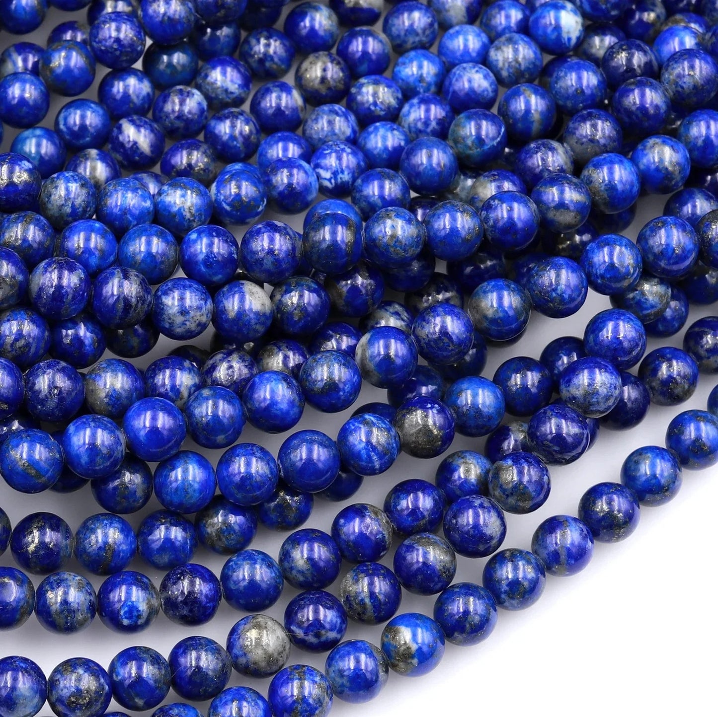 Great Gems Genuine 100% Natural Blue Lapis 3-12mm Ball Beads Casual Unisex Necklace for Anniversary