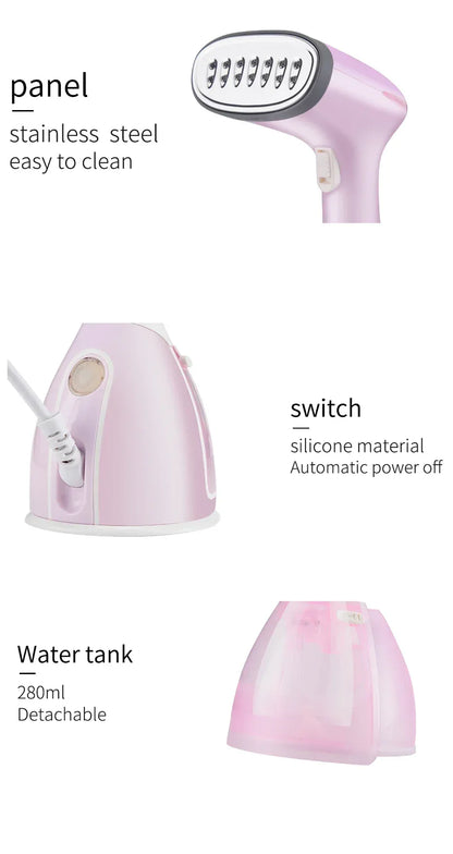 saengQ Handheld Garment Steamer 1500W Electric Household Fabric Steam Iron 280ml Portable Vertical Fast-Heat For Clothes Ironing