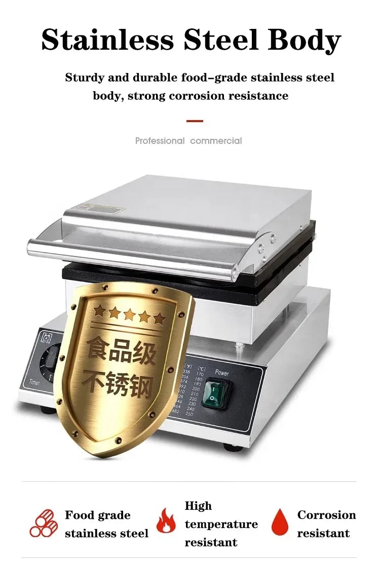 Stainless Steel Belgian Waffle Maker Machine Commercial 4 Grid Round Waffle Pancake Machine