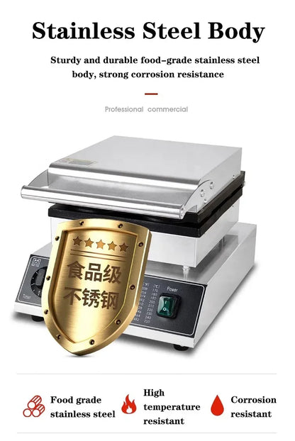 Stainless Steel Belgian Waffle Maker Machine Commercial 4 Grid Round Waffle Pancake Machine