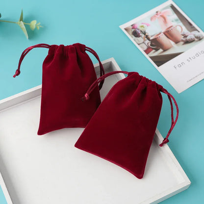 5Pcs Velvet Jewelry Small Pouches for Valentine's Day Marriage Party Gift Display Packing Bag Earrings Rings Organizer Bag