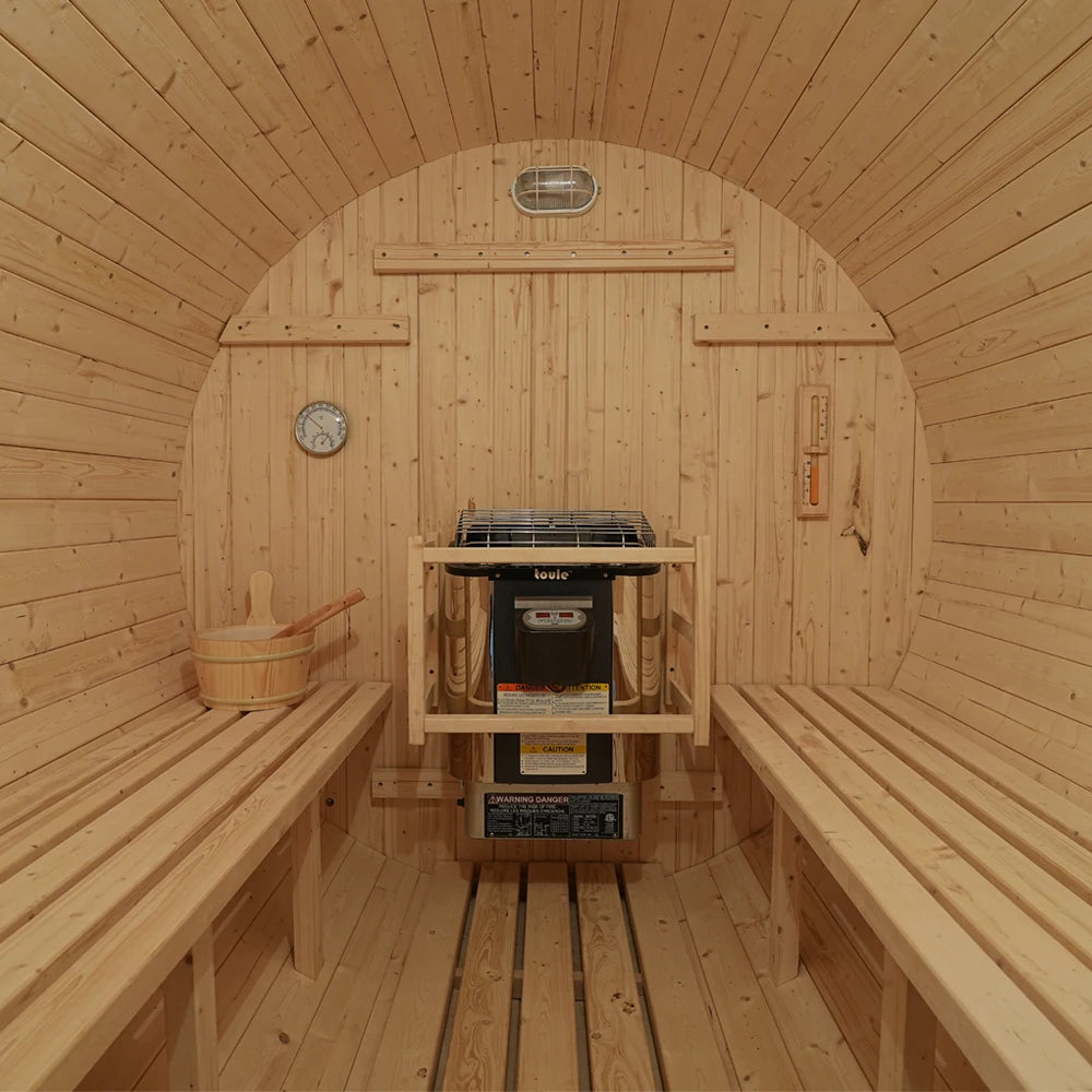 Luxury 8ft Barrel Sauna - Premium Canadian White Pine - Your Backyard Spa Retreat (10% OFF, Ready to Ship)