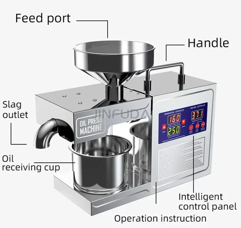 Mini Screw Oil Press Machine/ Peanut Oil Press Machine Soya Bean Sesame/ Oil Press With Oil Filter