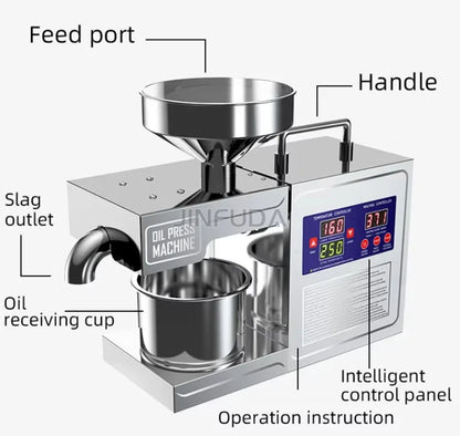 Mini Screw Oil Press Machine/ Peanut Oil Press Machine Soya Bean Sesame/ Oil Press With Oil Filter