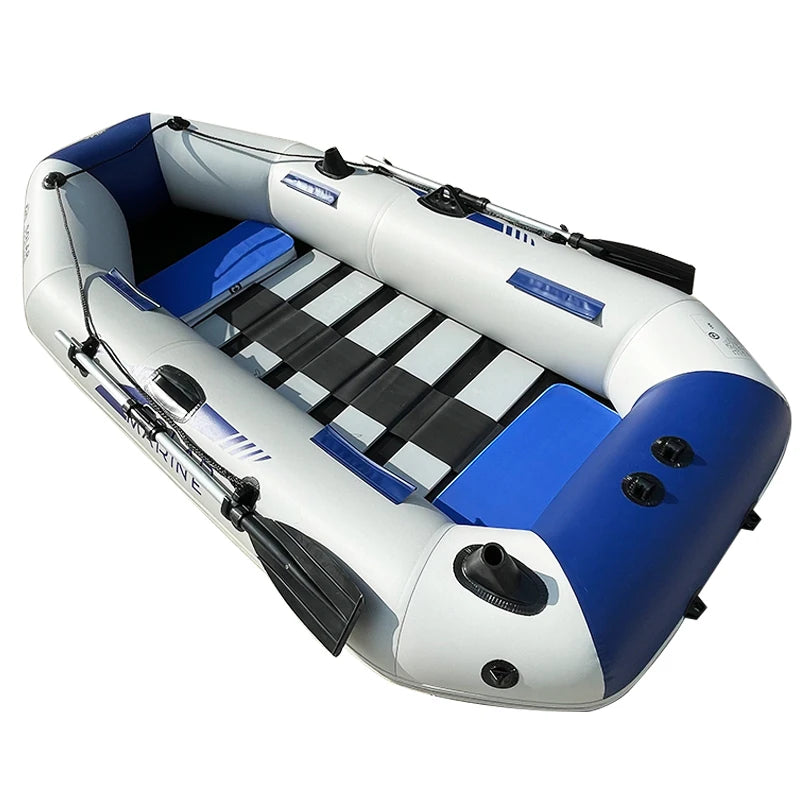 Hot Selling Solar Marine B230-1 230 CM 3 People PVC Inflatable Kayak Canoe Wooden Floor Fishing Boat With Oar Accessories