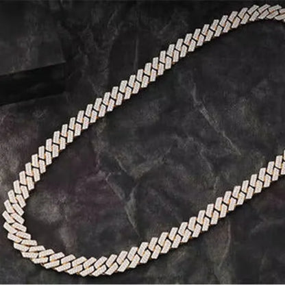 Luxury Miami Cuban Chain 10K 14K Gold Lab Grown VVS Diamond Brilliant Cut Iced Hip Hop Jewelry Necklace Urban Fashion for