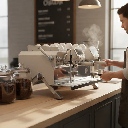 Commercial 2 Group Semi-Automatic Espresso Machine 9 Bar Pressure Stainless Steel Boiler 6200W Power Precise Temperature Control