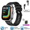 D8 Pro Unisex Smart Watch with TWS Earphones Square Design IP67 Waterproof Sports Fitness Health Monitor for iPhone & Android