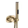 Brushed Gold Uncoated Brass Handheld Bidet Sprayer Set  Wall Mount Toilet Washer with Adapter Bathroom Use