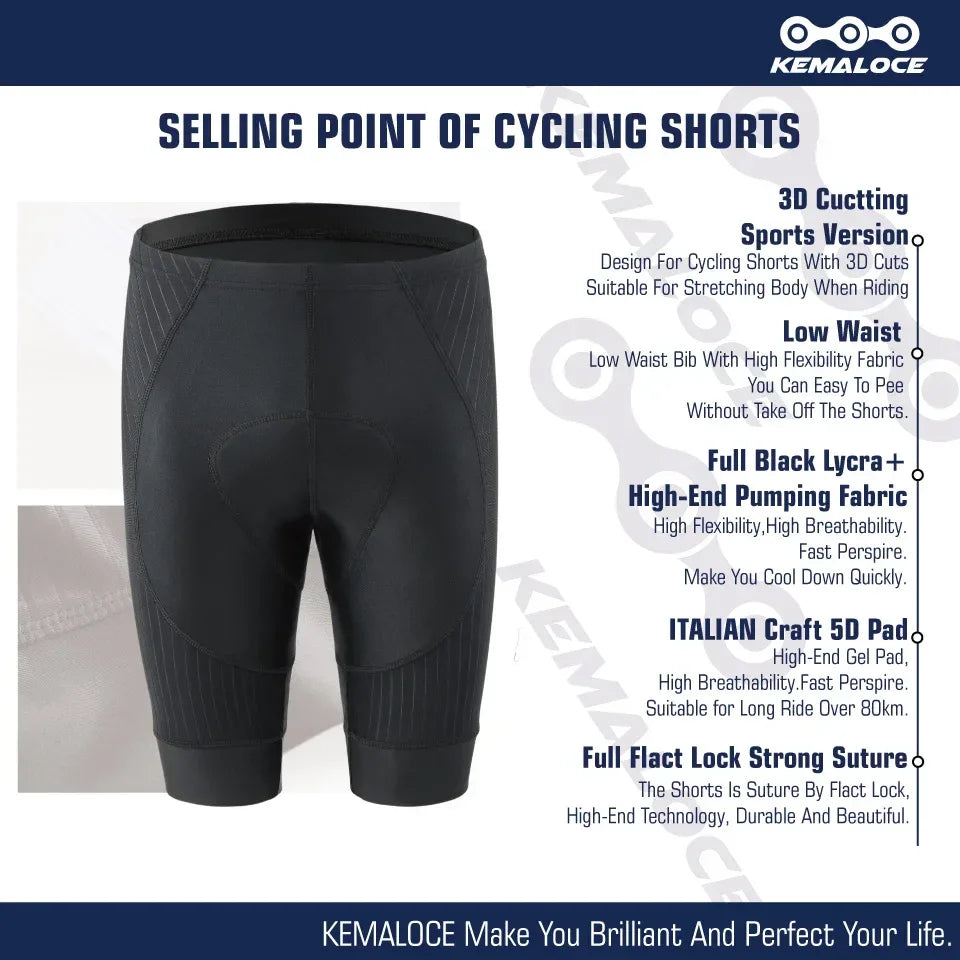 KEMALOCE Cycling Shorts MTB Men Shorts 2022 Summer Cycling Trousers Women Bicycle Short Tights Pro Bike Bicycle Team