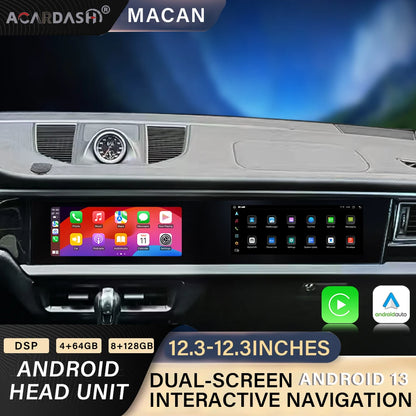 ACARDASH Dual 12.3" Touch Screen Auto Android Car Dvd Player Interactive Screen for Macan 2014-2017 PCM3.1 PCM4.0 With Carplay