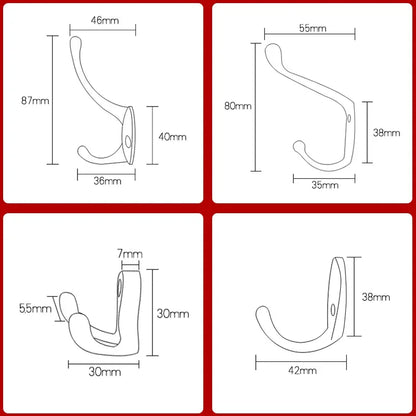 KAK Vintage Hangers Hook Zinc Alloy Wall Hook Bronze Cloth Coat Bag Hat Hanging Hooks Bathroom Kitchen Anitque Racks with screws