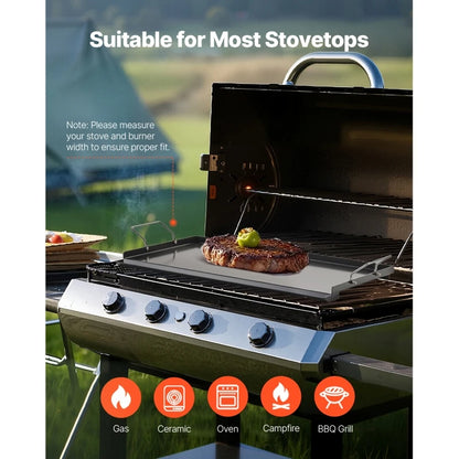 Overseas Stock Free Shipping 24x16 in Flat Top Griddle Carbon Steel Universal BBQ Grill Pan Cookware