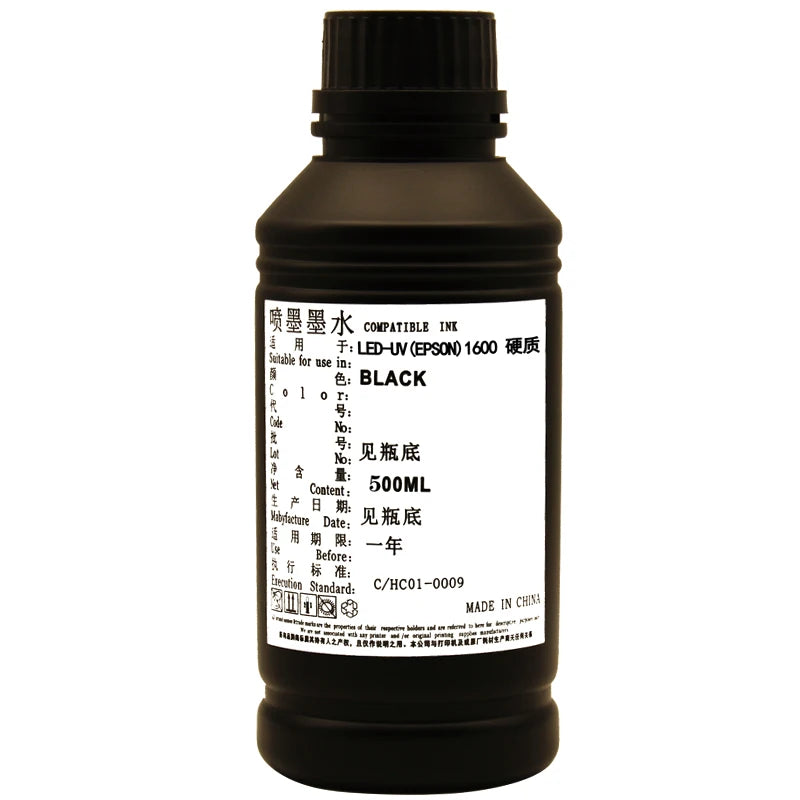 Wholesale UV Ink for Eps I1600 U1 Printhead Uv Flatbed Printer Ink 500ml Bottles LED Uv Ink for Wall Printer Cmykw Eps I1600 Ink