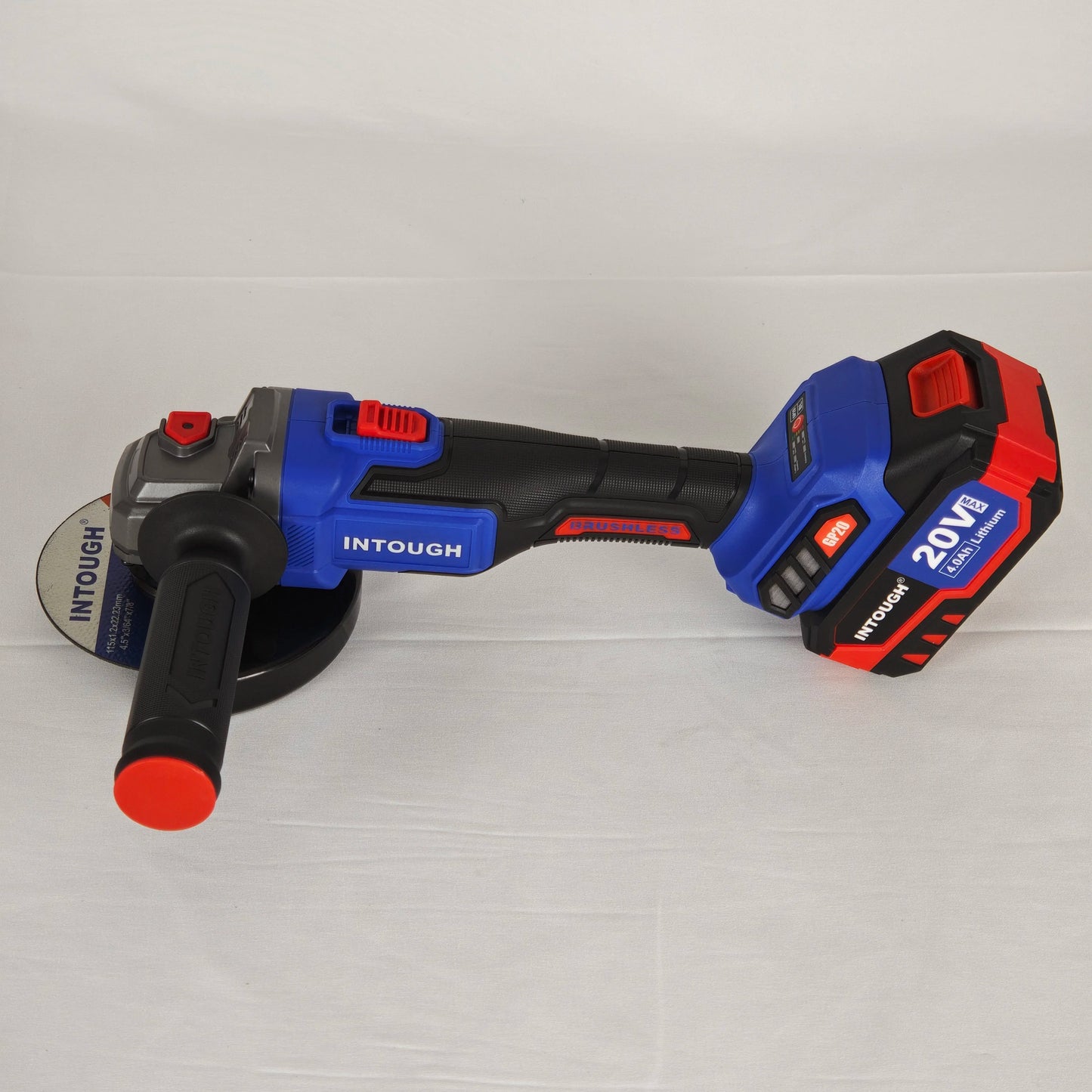 INTOUGH 20V Cordless Brushless Angle Grinder Battery Rechargeable 125mm Portable Angle Grinder