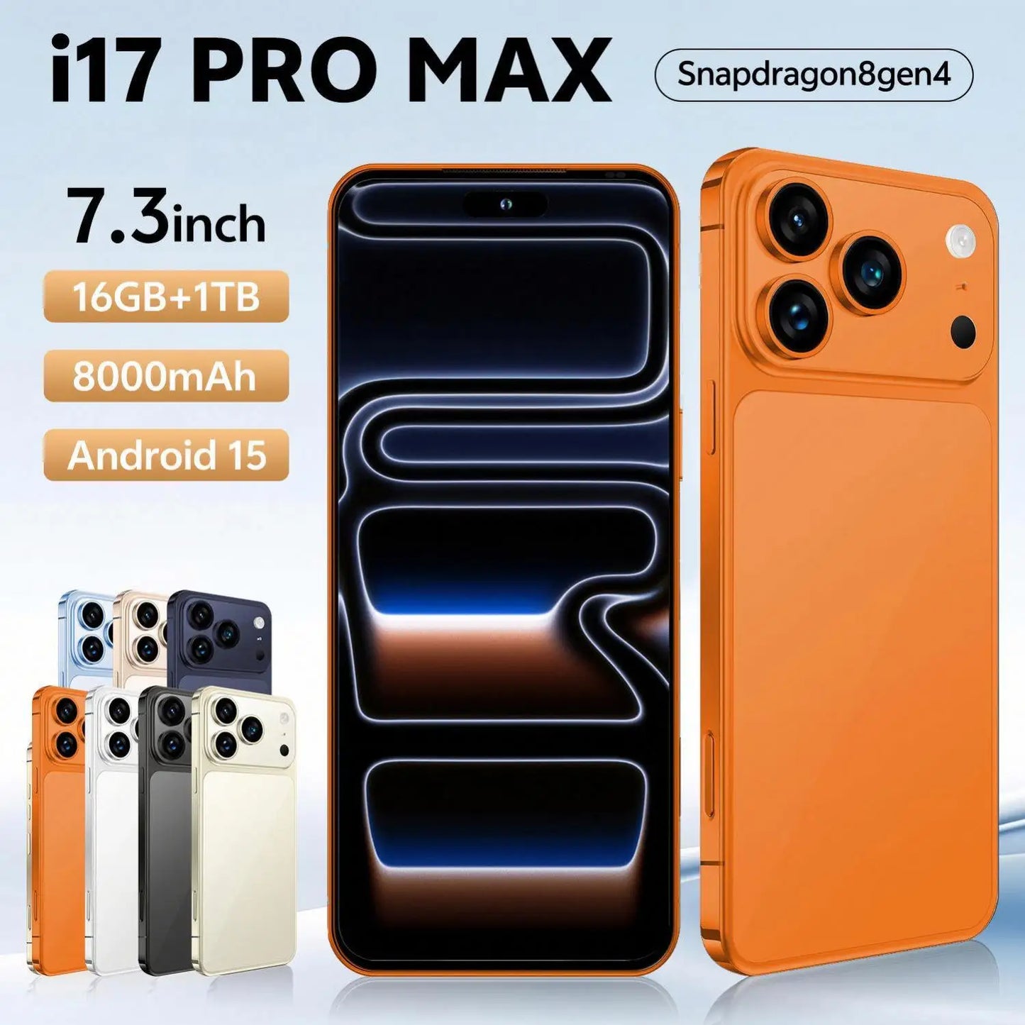 Latest Trends I17 Pro Smartphone High Quality Mobile Phone 4G/5G Telephone 6.9inch CellPhone