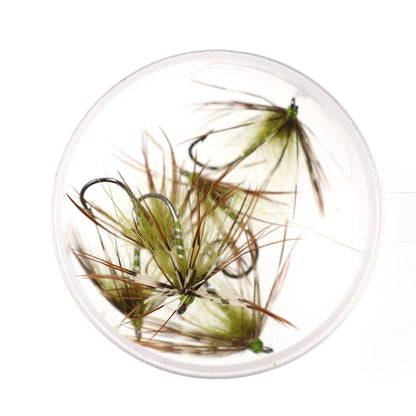 Vampfly 8PCS Size #12 Tenkara Nymph Wet Fly Trout Fishing Fly Soft Hackle Spider Trout Flies Bait Lures Black Orange Yellow