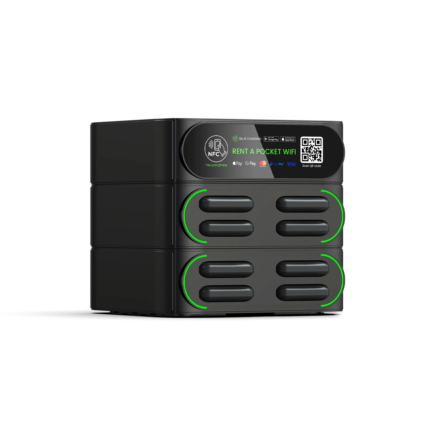 Factory Oem Shared Powerbank Rental Station with Nfc Hire Wireless Power Bank Vending Machine Mieten Bajie Fast Charging