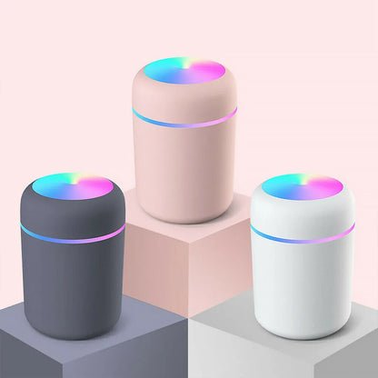 Multi-Function Car-Mounted Ultrasonic Humidifier with RGB Ambient Lighting and 300ml Aromatherapy Diffuser for Compact Spaces