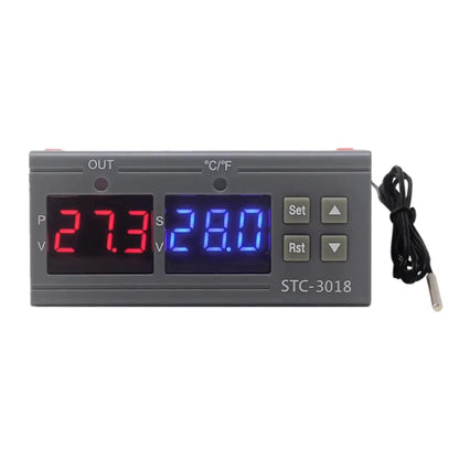 STC-3018 Digital LED Display Thermostat Temperature Controller, Dual Display, Heating/Cooling Thermoregulator  NTC Sensor Probe