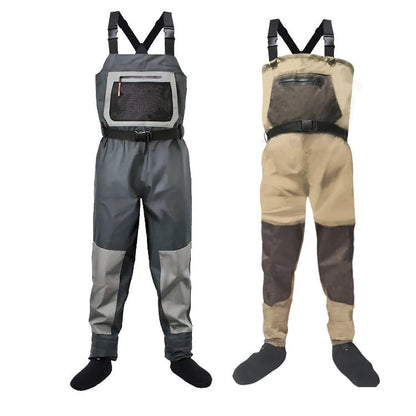 Factory Price in Stock 3 Layer Uninsulated Breathable Waders Sockfoot Best Breathable Waders Fly Fishing Hunting Chest Waders