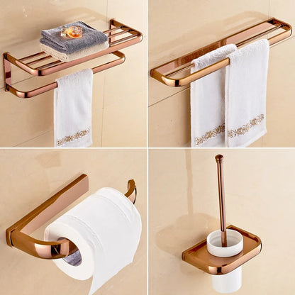 Rose Gold Bathroom Hardware Set Bathroom Accessories Kit Bathroom Towel Rack Set