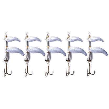 9CM-10.5G-4# Spinner Fishing Bait Lure Mental Two Sequins Blades With a Bell Saltwater Fishing