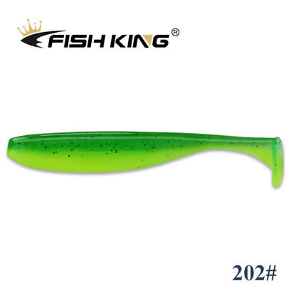 FISH KING Easy Shiner Fishing Lure 50mm 75mm 100mm Wobblers Carp Fishing Soft Lures Silicone Artificial Double Color Bait T Tail
