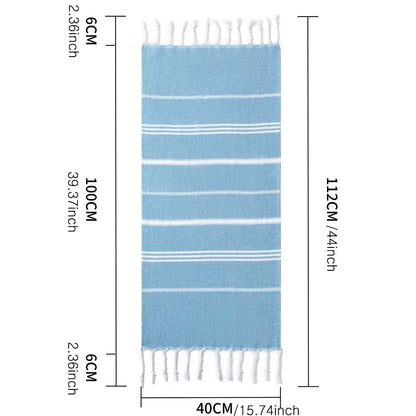 Luxury Cotton Quick-Dry Striped Hand Towels & Decorative Dishcloth Antimicrobial Eco-Friendly Machine Washable Home Kitchen Use