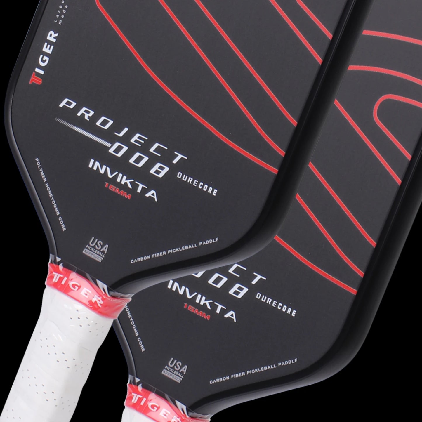 Pickleball Racket Carbon Fiber Surface Polypropylene Honeycomb Core USAPA Approved Portable Outdoor