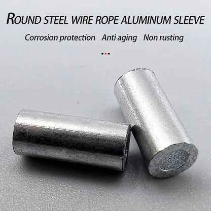 1000pcs Round Wire Rope Sleeve Aluminum Crimping Sleeve Fishing Line Connector Wire Rope Crimping Loop Sleeve