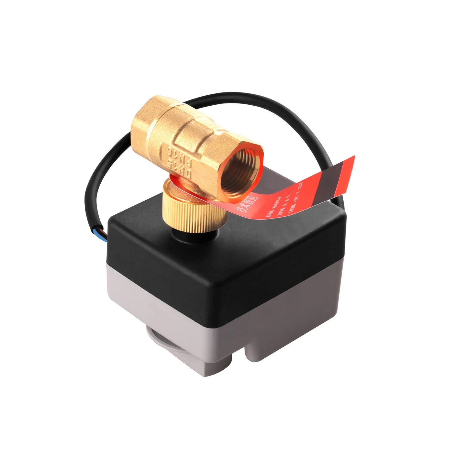 DN15 DN20 DN25 Motorized Ball Valve AC 220V Brass Valve 2 Way 3 Wires Electric Actuator with Manual Switch for Air Conditioning