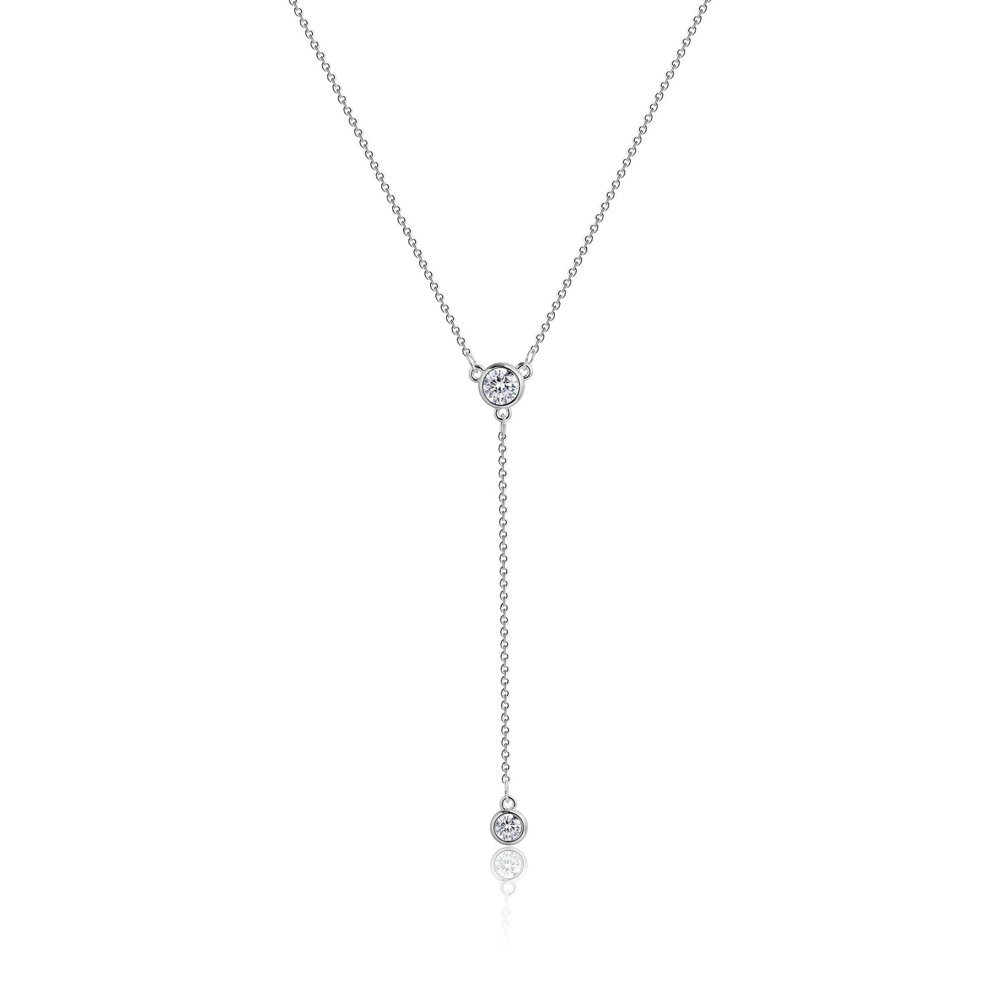 Dainty Fashion Silver Plated Zircon Y-Necklace Autumn Hot Sale Necklace for Women Chain Link Necklace Trendy Designs Y-Neckalce