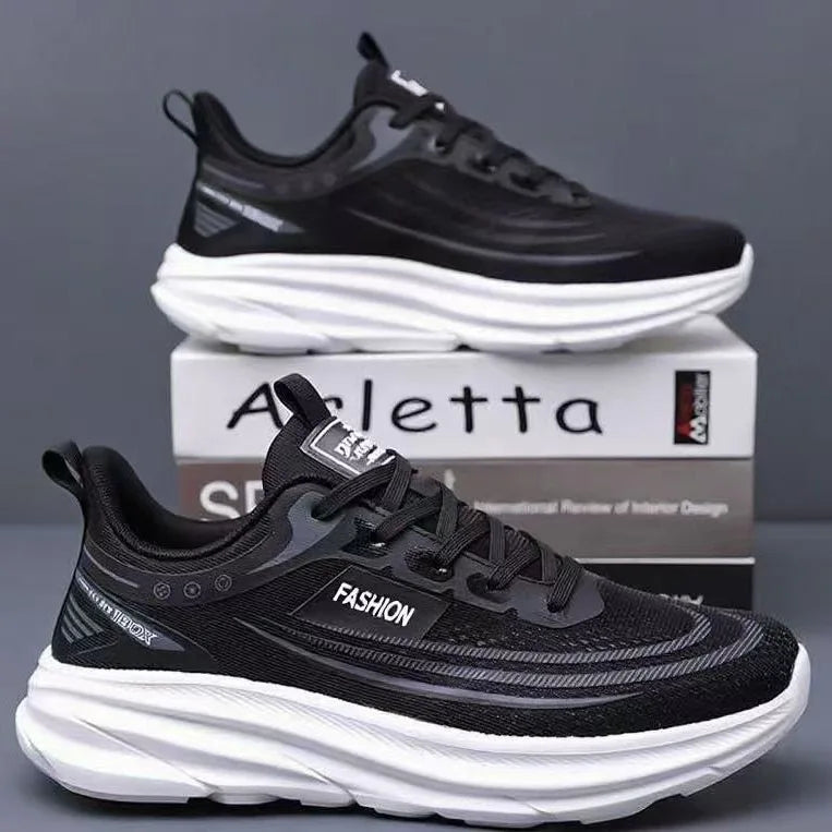 Neutral 2025 New Summer Mesh Breathable Ultra Light Shock Absorbing EVA Outsole Running Men's Student Solid Color Offset Printed