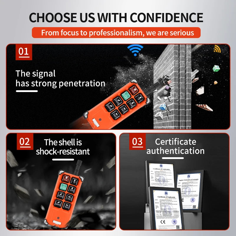 Radio Remote Control F21-E1B Overhead Crane Balance Car Wireless Remote Control of Truck Crane Remote Control Tail Lift