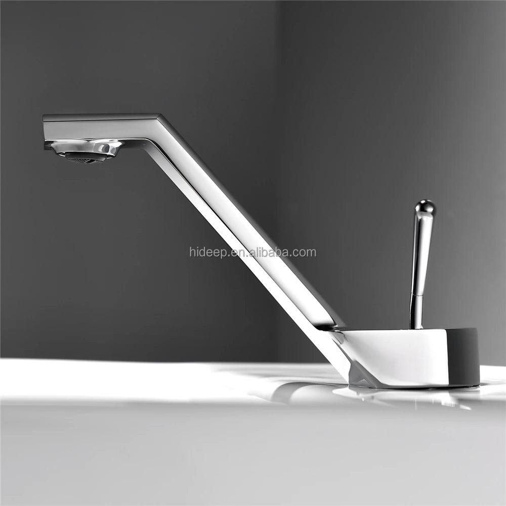 HIDEEP Brass Chrome/Black/Gold/Gray Modern Single Handle Single Hole Wall-Mounted Metered Bathroom Hot Cold Water Wash Faucet