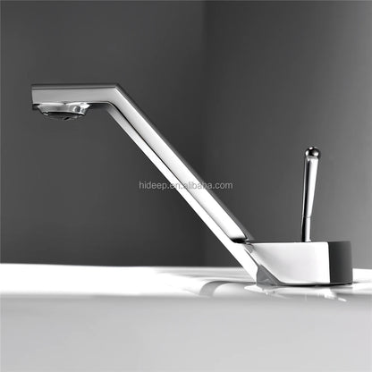 HIDEEP Brass Chrome/Black/Gold/Gray Modern Single Handle Single Hole Wall-Mounted Metered Bathroom Hot Cold Water Wash Faucet