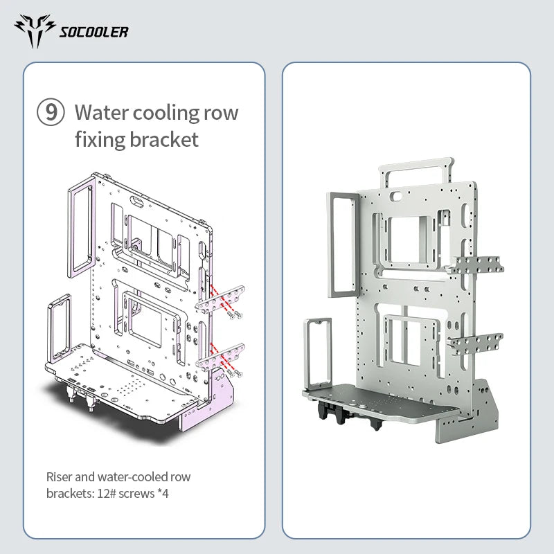 Socooler New Model ATX Chassis Aesthetic Desktop Case RTX 3070 Ti GPU Support Water Cooling Aviation Aluminum Rack Type Stock