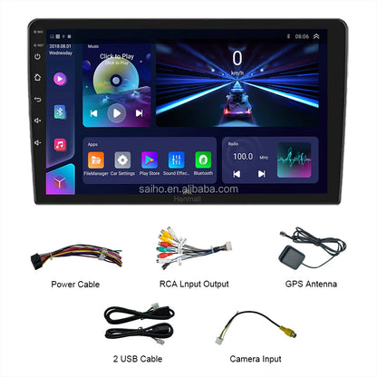 1DIN Android Car Radio with Built-in Wireless CarPlay GPS Navigation 7" Touch Screen MP5 Player for Player
