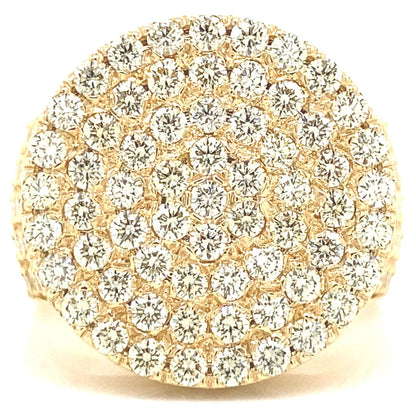 Ice Legacy Excellent Craft Smooth Surface Icedout Moissanite Diamond Hip Hop Ring Golden Tone Gold Plated Adjustable Band Bright