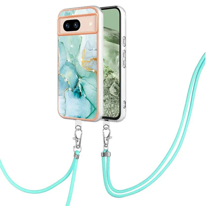 Shockproof Mobile Phone Case for Motorola Moto G14 G54 G84 IMD Marble Shell Cover Lanyard